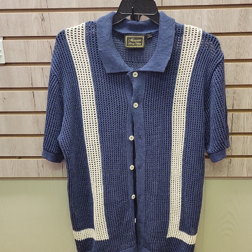 Massive Luxury Edition Blue and White Cardigan Sweater